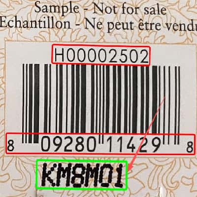 A batch code on the bottom of a cosmetic item